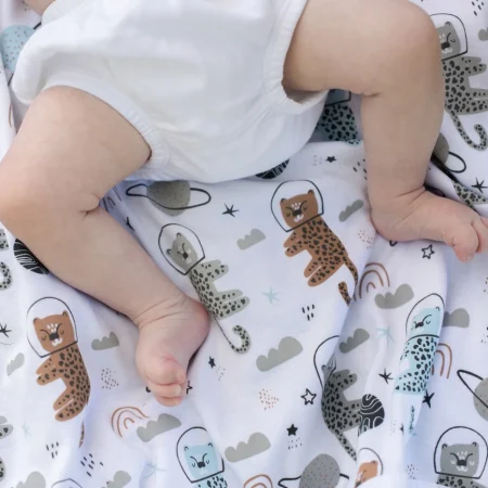 Κουβερτούλα από Βιολογικό Βαμβάκι Summerville Organic Astrocat Blue babybox