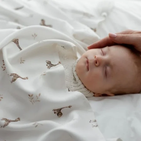 My Memi Βρεφική Κουβέρτα από Μπαμπού 75x100 Giraffes babybox