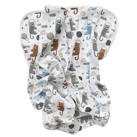 Κουβερτούλα από Βιολογικό Βαμβάκι Summerville Organic Astrocat Blue babybox