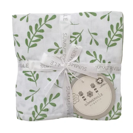 Summerville Organic Μουσελίνα από Οργανικό Βαμβάκι Floral green babybox