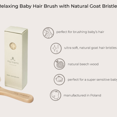 My Memi Χαλαρωτική Βρεφική Βούρτσα Μαλλιών με Φυσικές Τρίχες babybox.gr
