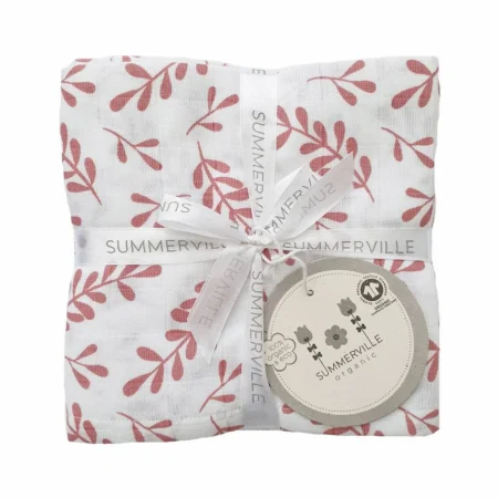 Summerville Organic Μουσελίνα από Οργανικό Βαμβάκι Floral dusty rose babybox
