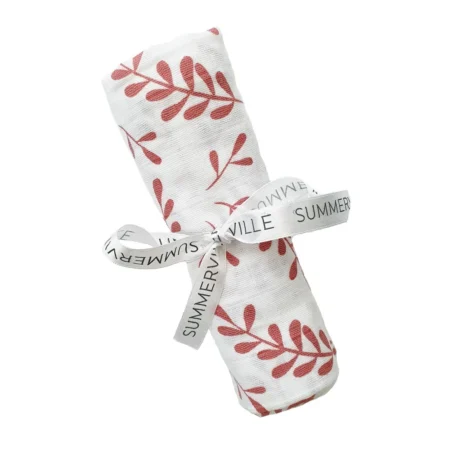 Summerville Organic Μουσελίνα από Οργανικό Βαμβάκι Floral dusty rose babybox