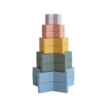 Mushie παιχνίδι στοίβαξης Nesting Star Retro baby box