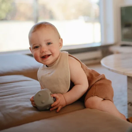 Mushie Σαλιάρα από Οργανικη Μουσελίνα Fog baby box