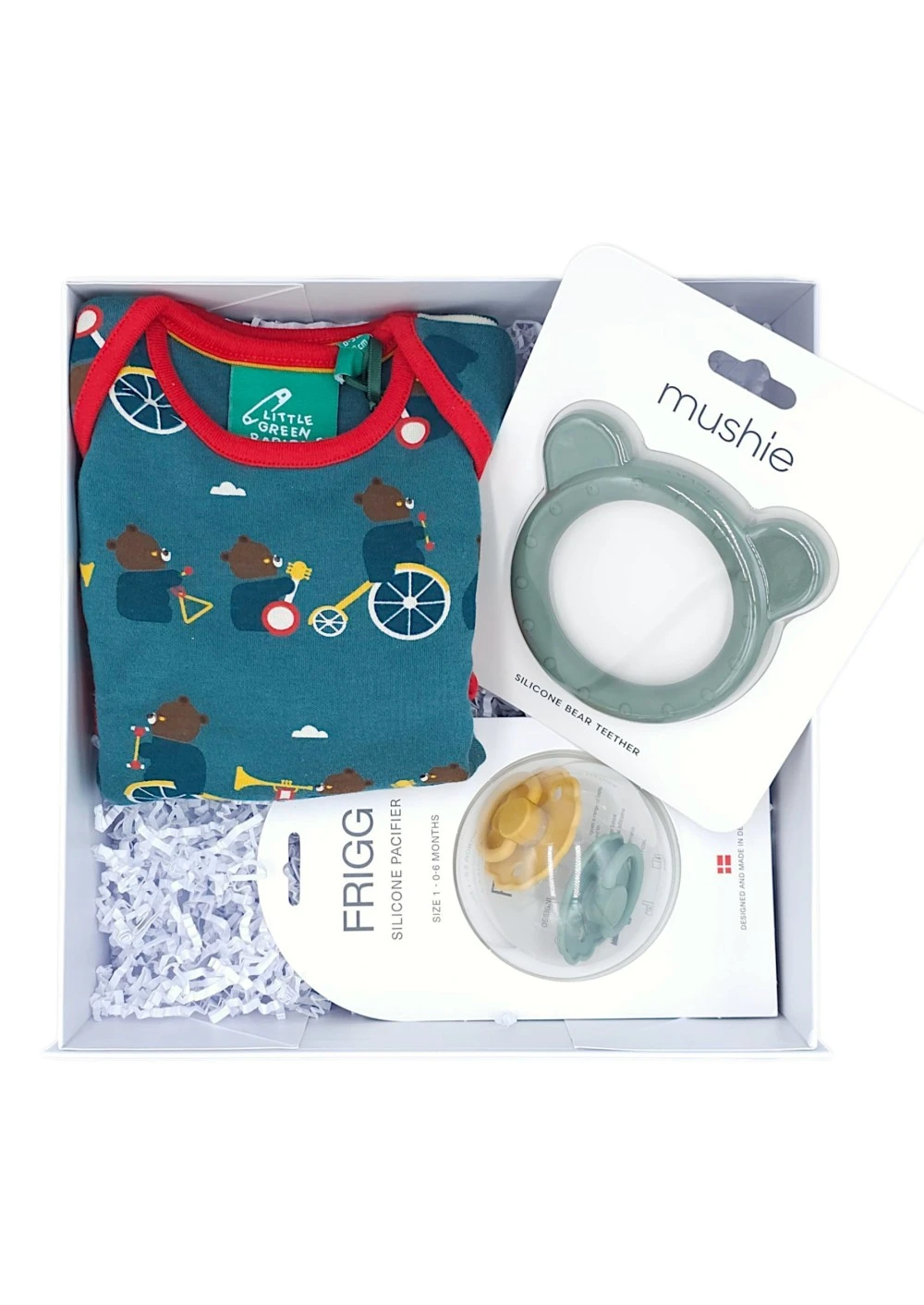 αρκουδίστικο σετ δώρου για μωρά πρασινο βρεφικο κουτι δωρου για μωρα αρκουδακια babybox