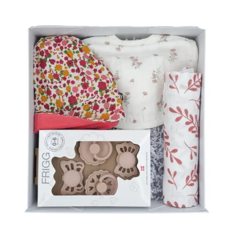 ροζ λουλουδια σετ δωρου babybox.gr