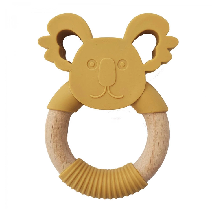 Summerville Organic Μασητικό Σιλικόνης και Ξύλου Οξιάς Koala Ochre babybox.gr